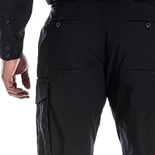 Secure zip secondary pockets with Flashlight pockets at rear thigh