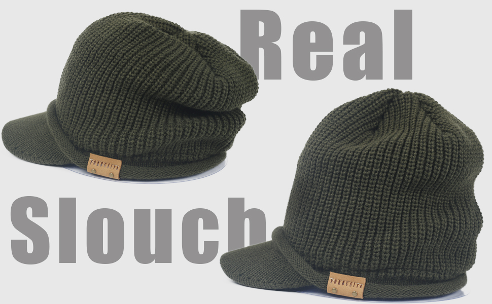 slouchy visor beanie men