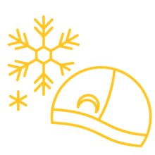 Icon with cap and snowflake.