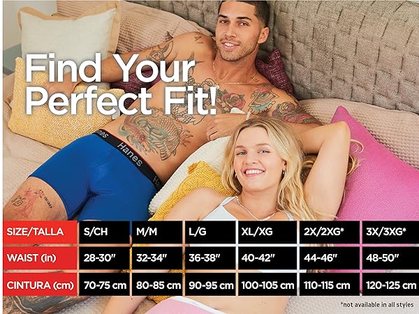 Find your perfect fit Hanes men''s underwear