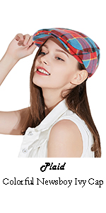 colorful plaid tartan newsboy ivy cap for women men