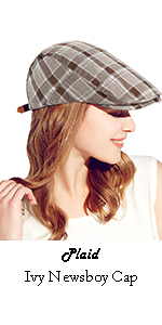 plaid newsboy ivy hat for men women 