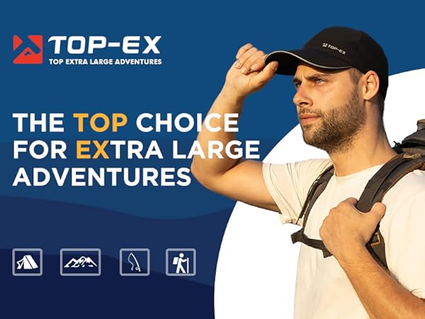 TOP-EX extra large head running baseball cap