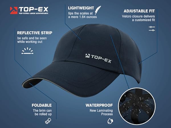 TOP-EX extra large head running baseball cap