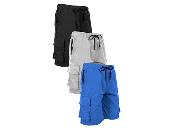 Galaxy by Harvic 3-Pack Men''s Moisture Wicking Performance Quick Dry Cargo Shorts