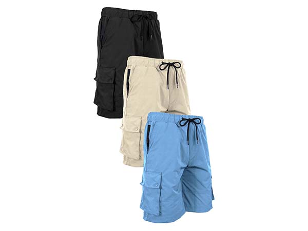 Galaxy by Harvic 3-Pack Men''s Moisture Wicking Performance Quick Dry Cargo Shorts