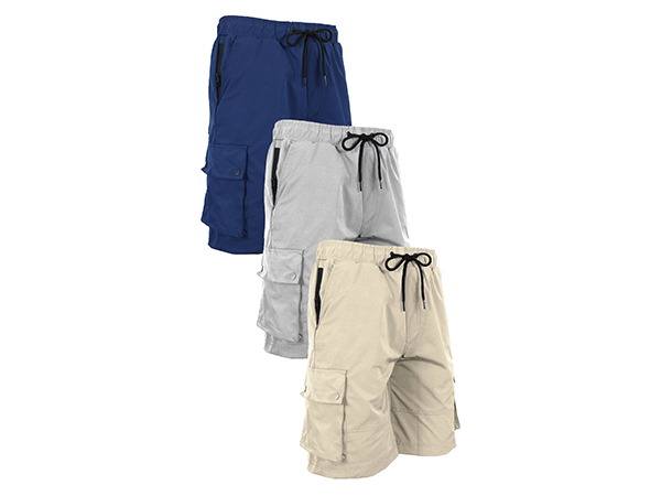 Galaxy by Harvic 3-Pack Men''s Moisture Wicking Performance Quick Dry Cargo Shorts