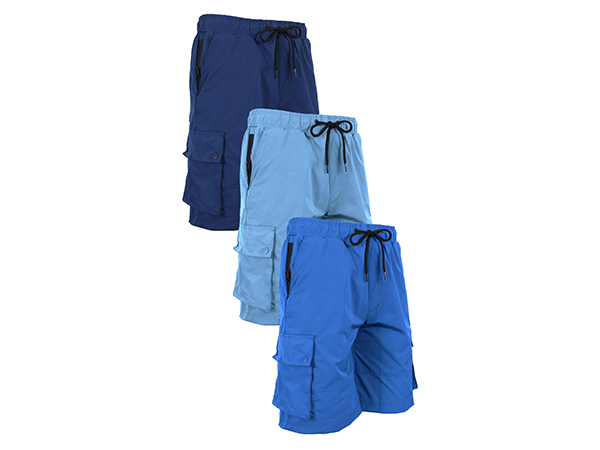 Galaxy by Harvic 3-Pack Men''s Moisture Wicking Performance Quick Dry Cargo Shorts