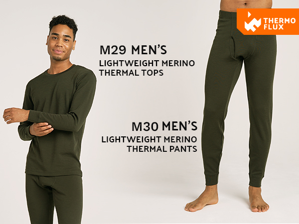 M29/M30 100% Merino Wool Base Layer Thermal Underwear Long John Set Lightweight Midweight termica