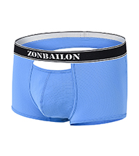 Mens Open Fly Pouch Boxer Briefs Trunk