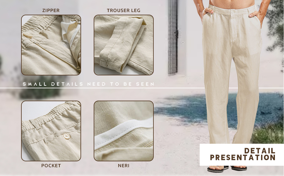 apricot linen pants for men