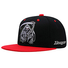 Red visor snapback hat