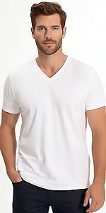 white v neck tee shirt for men 