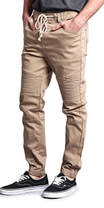 biker moto slim skinny jogger pants