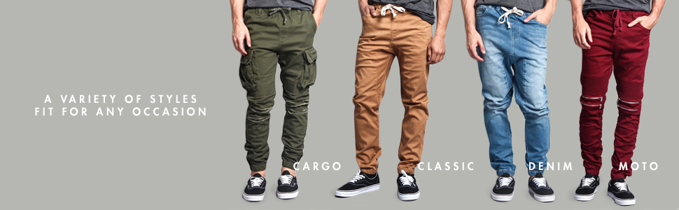 cargo classic denim moto joggers jean pants 