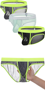 Mens Separate Pouch Briefs See Through Underwear