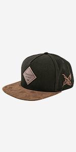 Blackskies Premium Spot Snapback Hat Cap Brown Tweed Suede