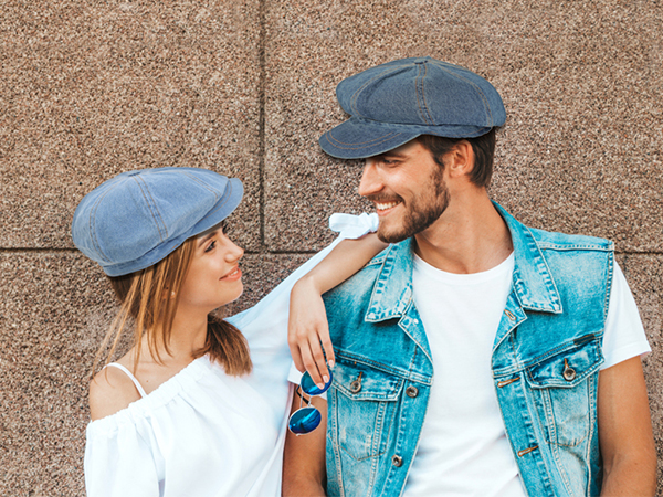 Couple denim hat