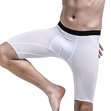 Ouruikia Men''s Underwear Silky Smooth Boxer Briefs Anti-Chafing Extra Long Boxer Briefs Underwear