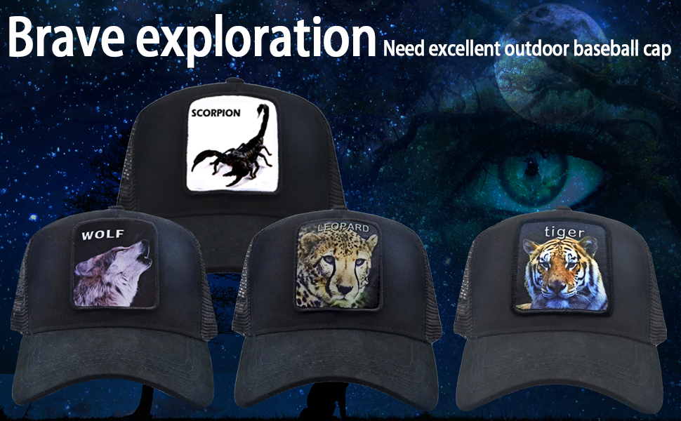 wolf cap,leopard cap,tiger cap,scorpion cap