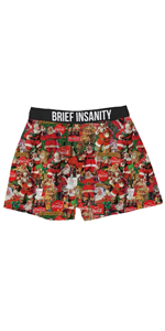 Coca-Cola All Over Santa Boxer Shorts - BRIEF INSANITY