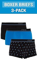 Rico Men''s Cotton Boxer Briefs 3-Pack