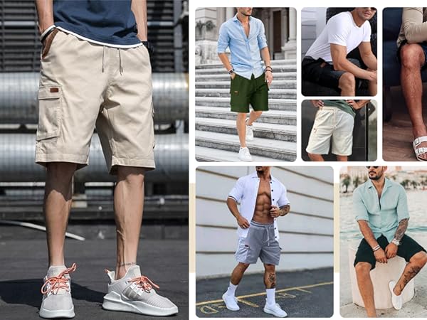 men shorts blue black pants khaki casual active running short workout golf yoga