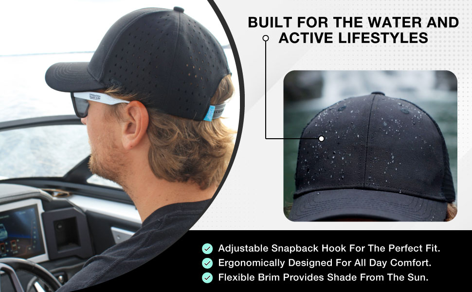 waterproof running hat golf performance cap baseball snapback hydro melin sports gym water hats brim