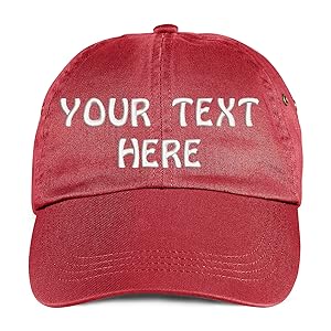 Soft Baseball Cap Custom Personalized Text Cotton Dad Hats for Men & Women-red