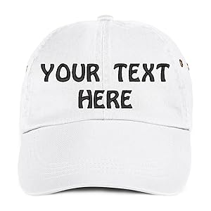 Soft Baseball Cap Custom Personalized Text Cotton Dad Hats for Men & Women-white