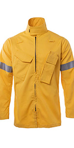 Wildland fire fighting overcoat protective jacket flame resistant