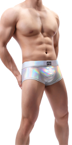 Men Sexy Boxer Briefs Underwear Shiny Summer Beach Shorts