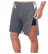 Mens Tear Away Shorts Side Snap Athletic Breakaway Shorts Post Surgery Adaptive Clothing