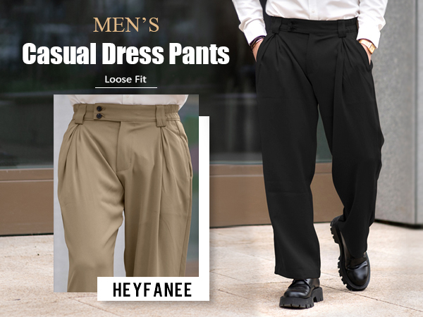 mens casual dress pants loose fit