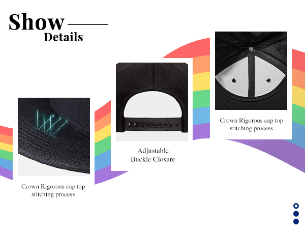 Gay Pride Stuff LGBTQ Accessories Pride Gifts Rainbow Hat LGBT Snapback Hats for Men Flat Bill 