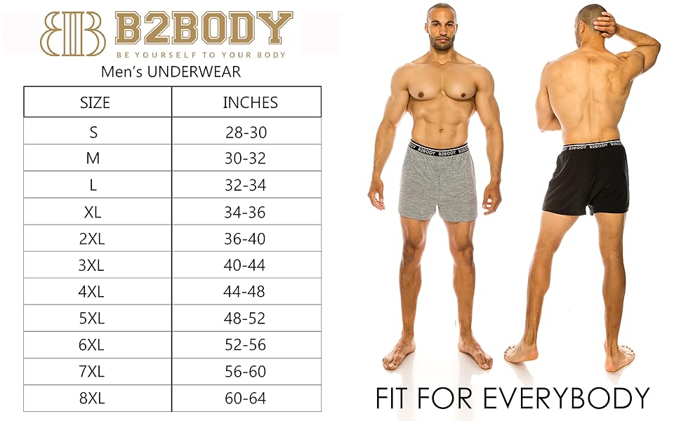 Mens Boxer Shorts Size Guide