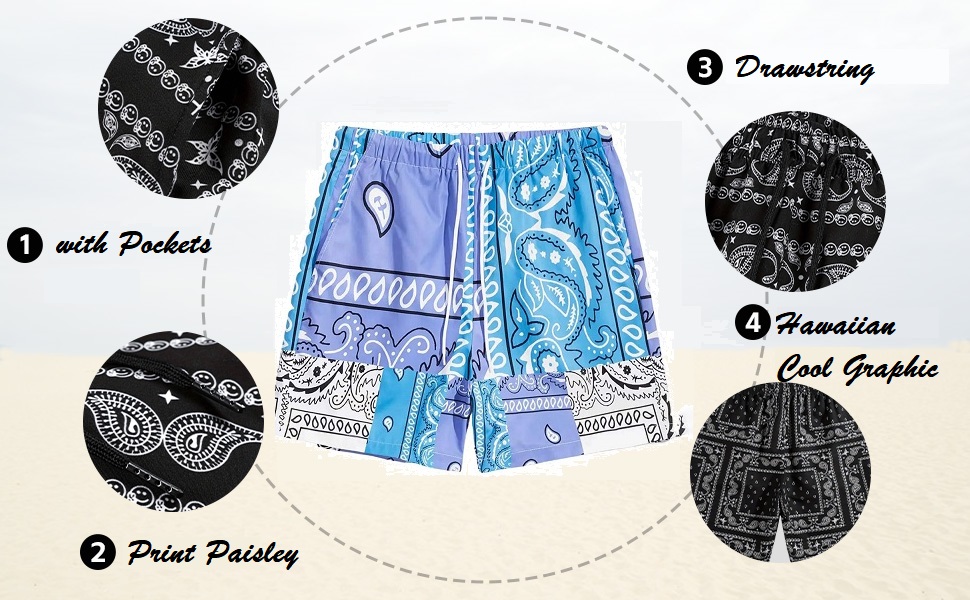 Hawaiian Cool Graphic Mens Shorts