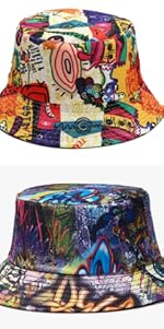 Bucket Hat for Men Women,Packable Reversible Printed Sun Hats,Fisherman Outdoor Summer