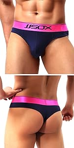 mens thongs underwear sexy modal g string neon contrast low rise t back briefs