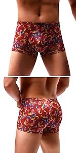 mens sexy underwear boxer briefs floral printed trunks soft panties underpants