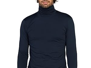 Camiseta termica hombre manga larga deportiva hombre frio color black cuello tortuga turtle neck