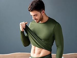 men thermal underwear top bottom crew neck tshirt shirt camiseta termica hombre invierno ropa warmth