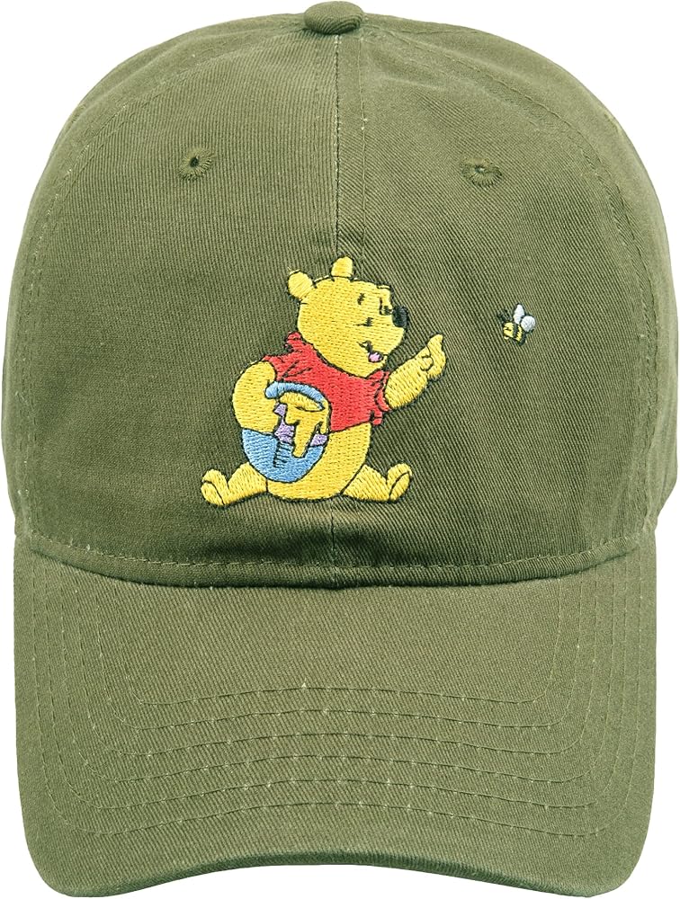 Concept One Disney Winnie The Pooh Dad Hat, Cotton Adjustable Adult Baseball Cap with Curved Brim