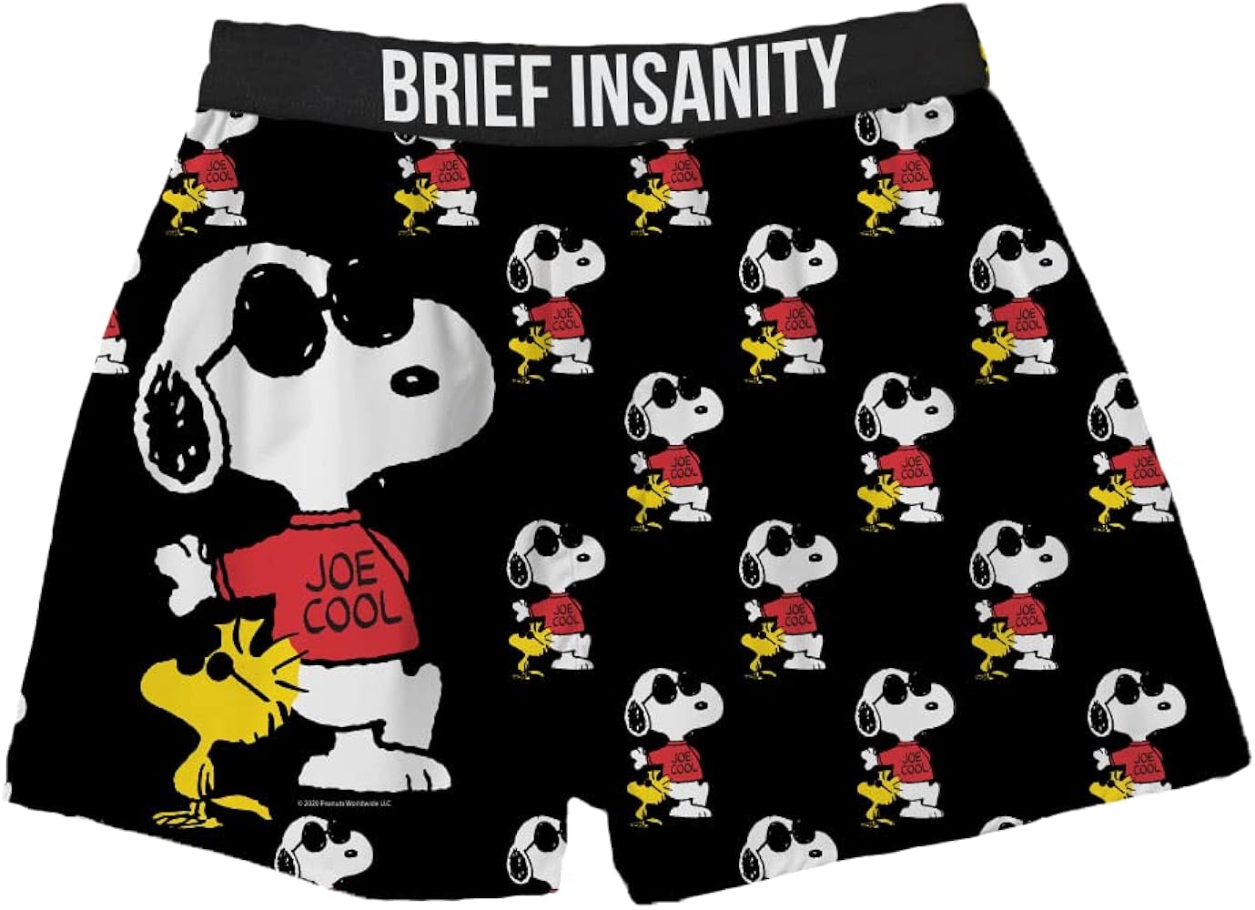 BRIEF INSANITY Snoopy Unisex Joe Cool Boxer Shorts | Peanuts Print Snoopy Boxer Shorts | Charlie Brown