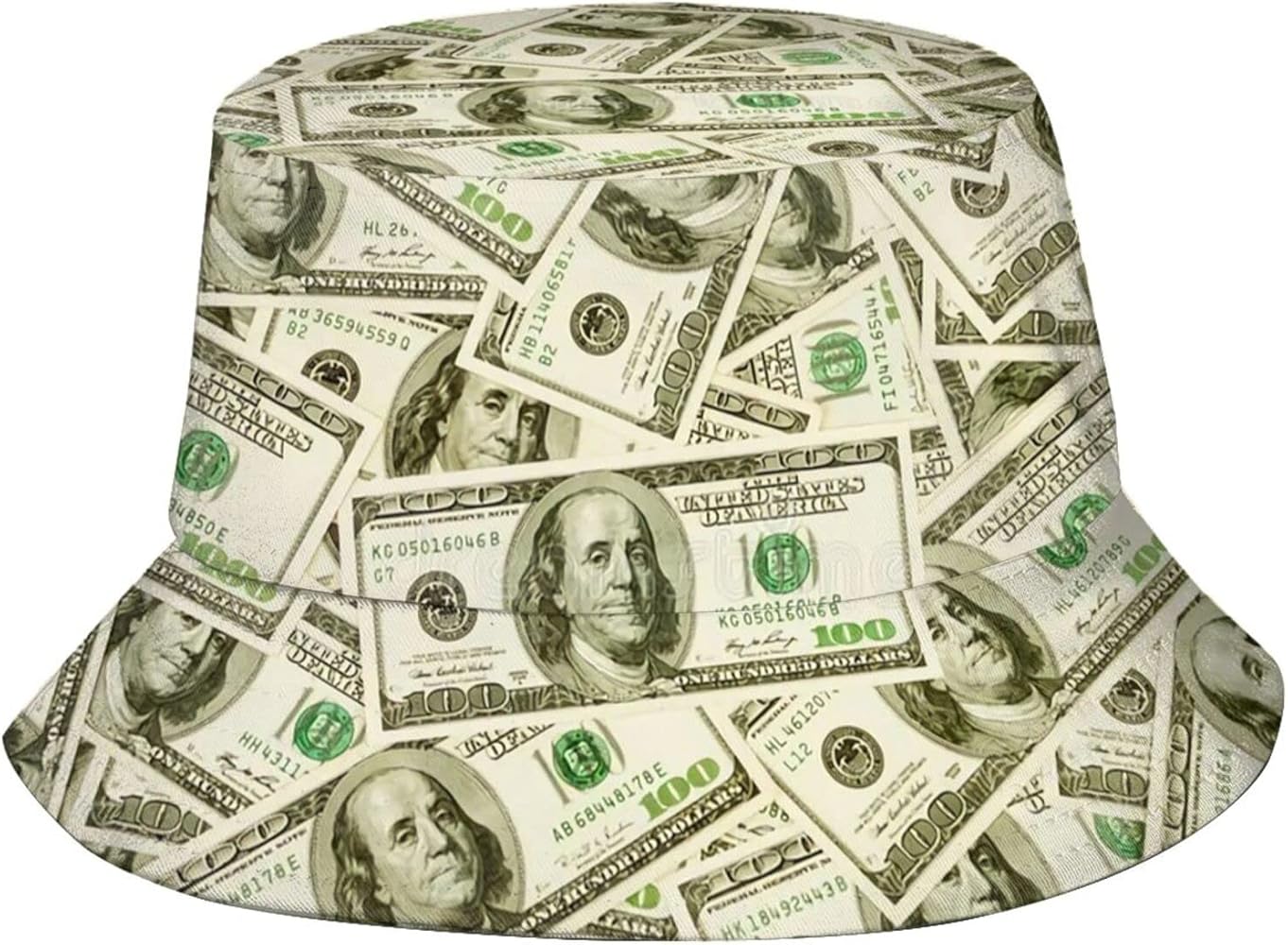 100 US Dollar Bucket Hat Funny Sun Hat Fisherman's Cap for Men Women Teenages