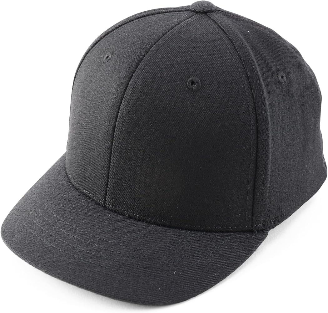 Trendy Apparel Shop Plain and Embroidered Wool Structured 6 Panel Umpire Fitted Flexfit Cap