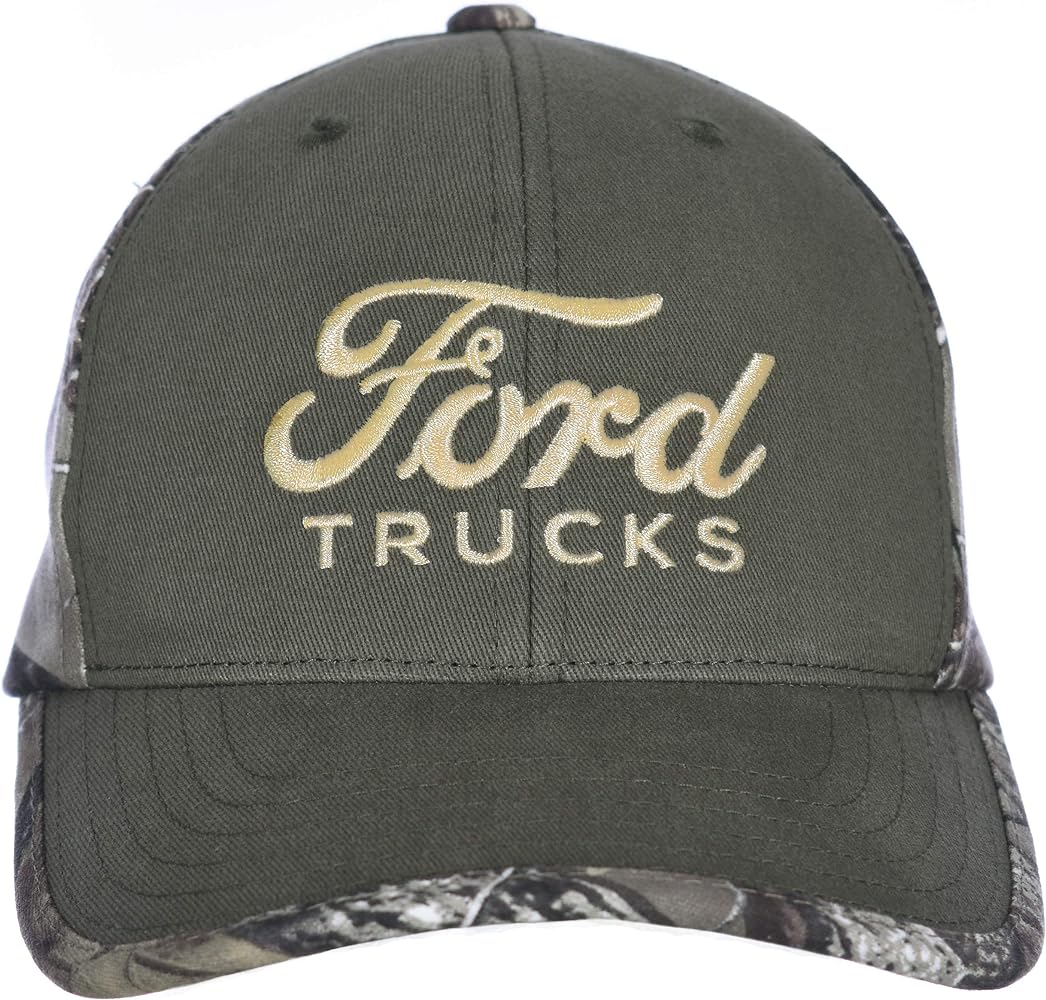 Checkered Flag Men's Ford Trucks Cap an Adjustable Camouflage Hat