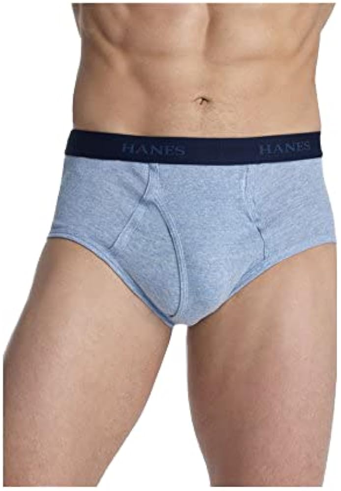 Hanes Classics Men's TAGLESS & No Ride Up Briefs with Comfort Flex & Waistband 7-Pack, Blue Assorted, Size - L