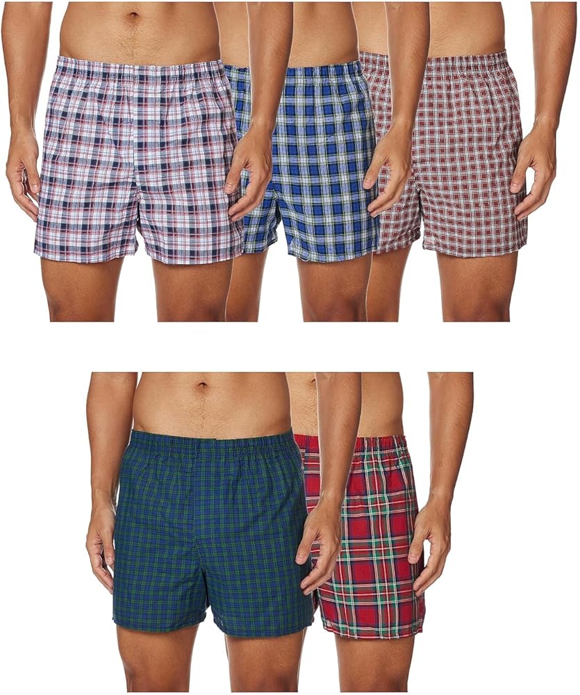 Hanes Ultimate Men's TAGLESS® Tartan Boxers with Comfort Flex® Waistband 5-Pack