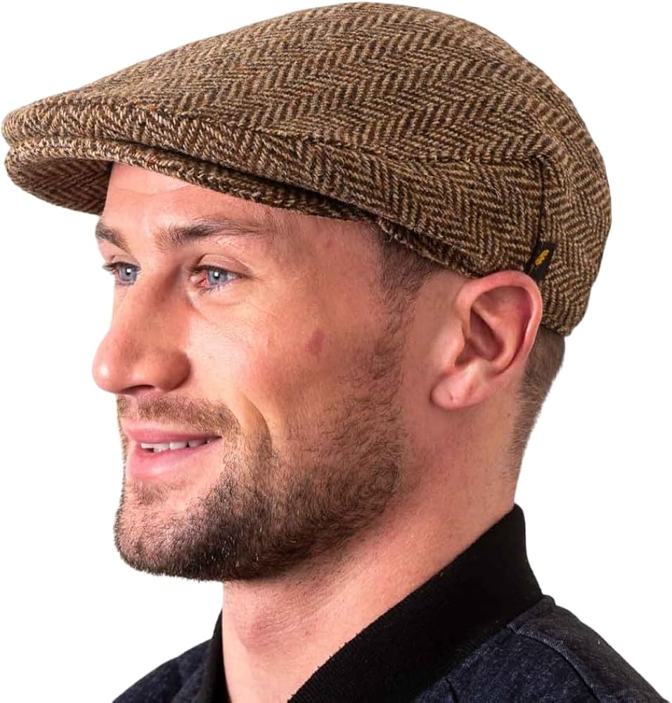 Authentic Tweed Flat Cap 100% Irish Wool Handmade Ireland Men Casquette Navy Green Charcoal